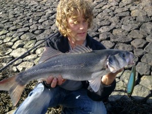 Joost met zeebaars op de Rapala X-Rap SubWalk